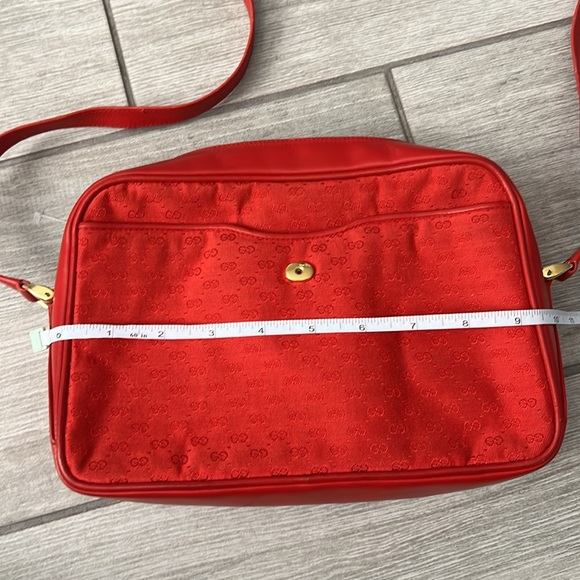 Vintage Gucci Red Canvas and Leather Crossbody Bag EUC - Picture 7 of 15